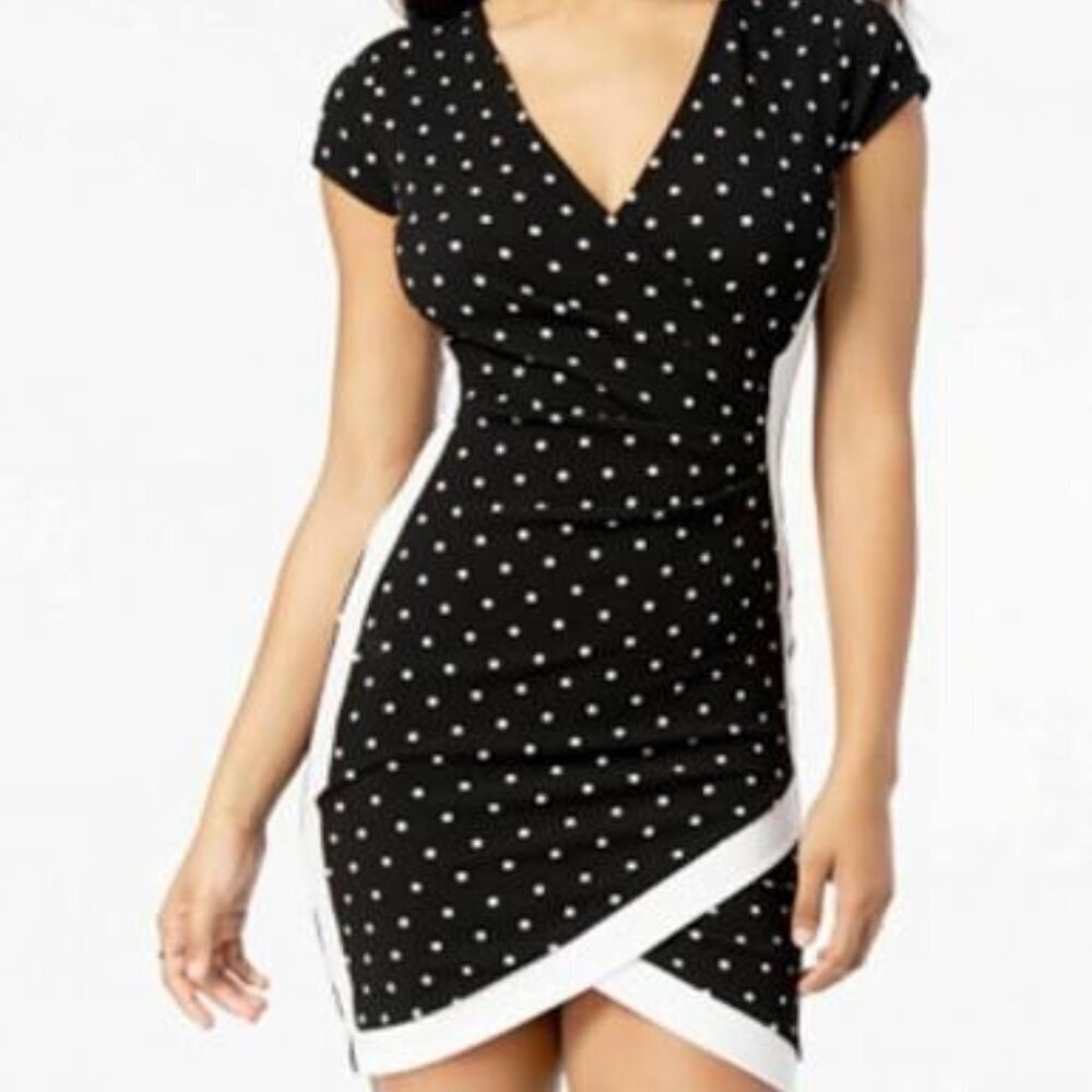 Crave Fame Black & White Polka Dot Mini Dress